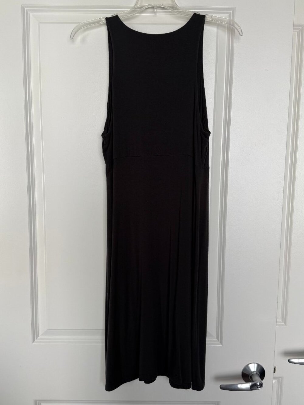 Athleta Santorini Dress Black Olive Sleeveless Fit & Flare Boatneck Size Medium - Picture 3 of 10